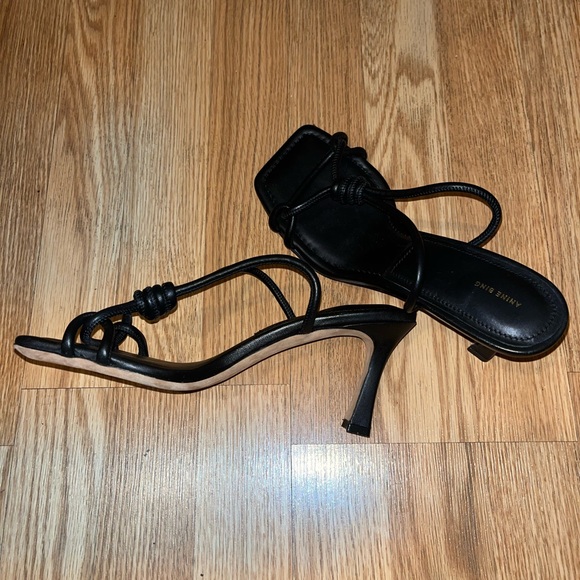 Anine Bing Valentina Leather 80mm Sandals in Black Size 40 - Picture 6 of 6